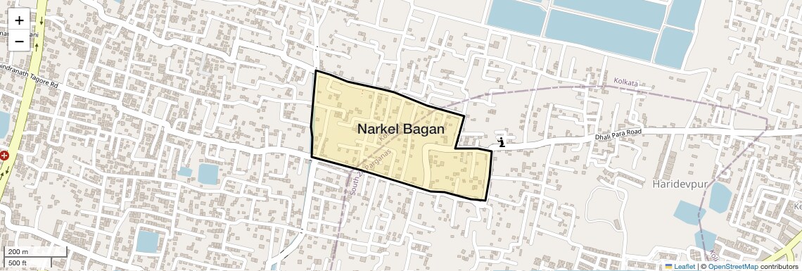 Location Map of Narkel Bagan, Kolkata