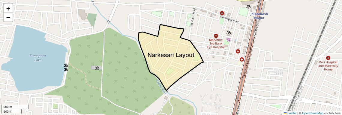 Location Map of Narkesari Layout, Nagpur