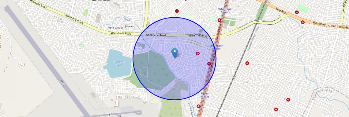 Location Map of Narkesari Layout, Nagpur