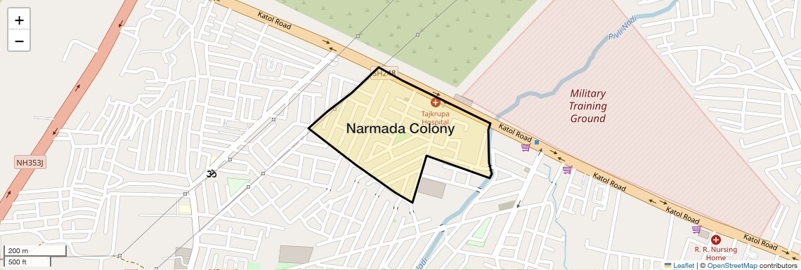 Location Map of Narmada Colony, Nagpur