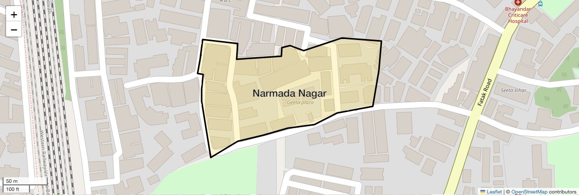 Location Map of Narmada Nagar, Thane