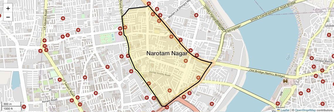 Location Map of Narotam Nagar, Surat