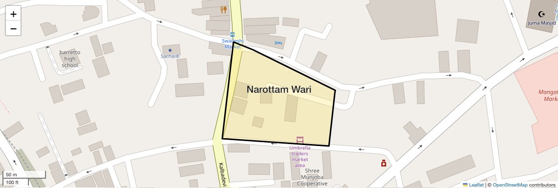 Location Map of Narottam Wari, Mumbai