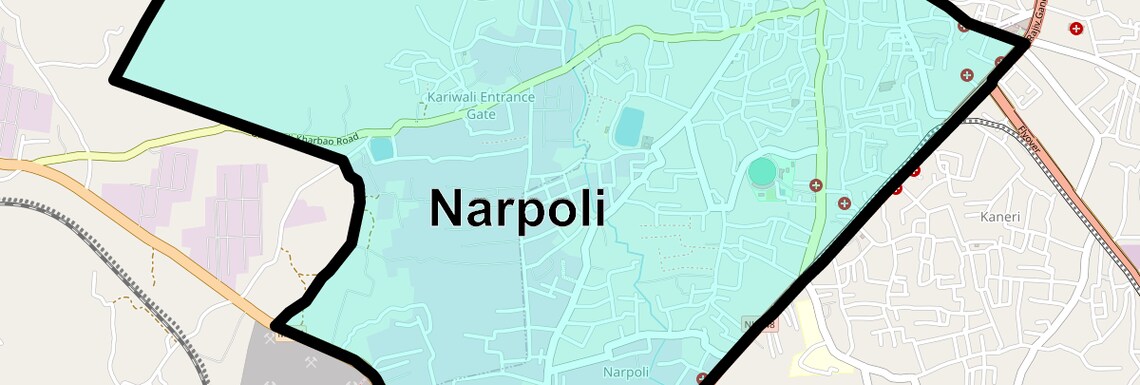 Location Map of Narpoli, Thane