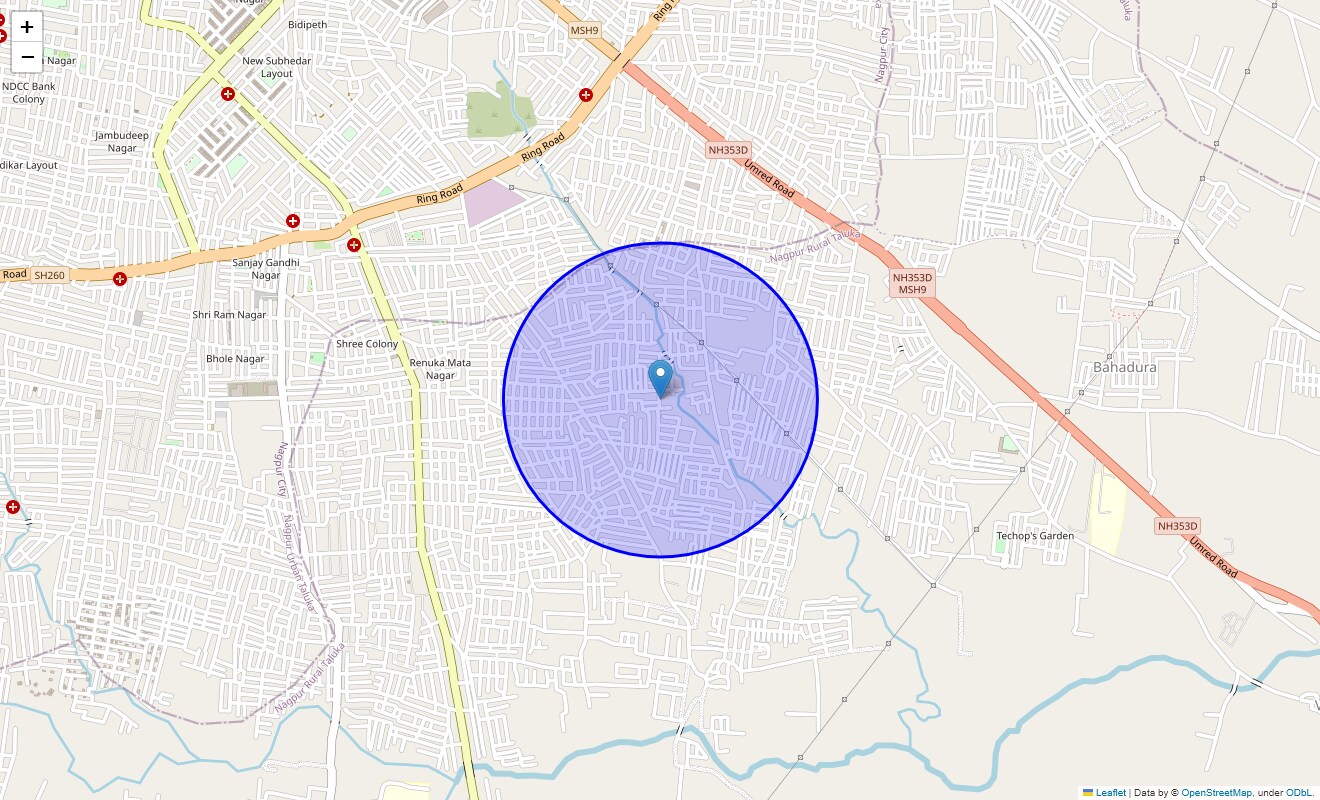 Location Map of Narsala Main Rd, Nagpur