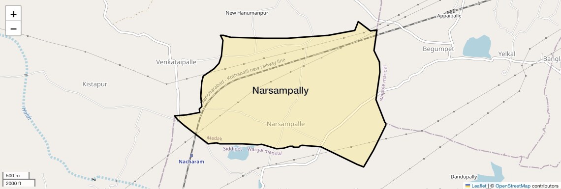 Location Map of Narsampally, Hyderabad