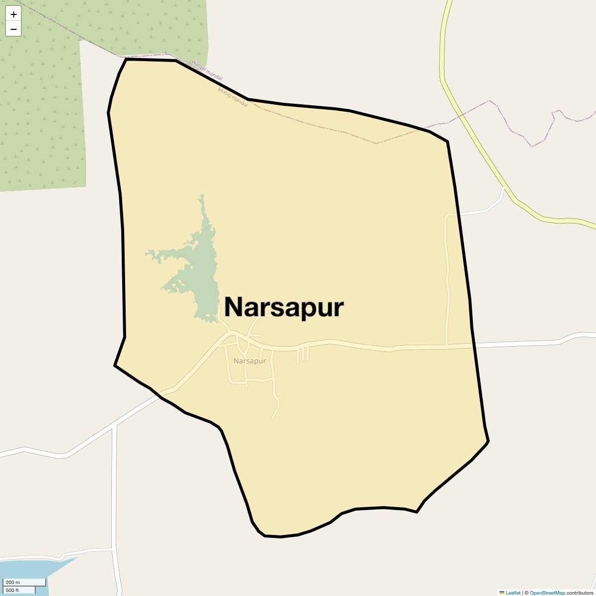 Location Map of Narsapur, Hyderabad