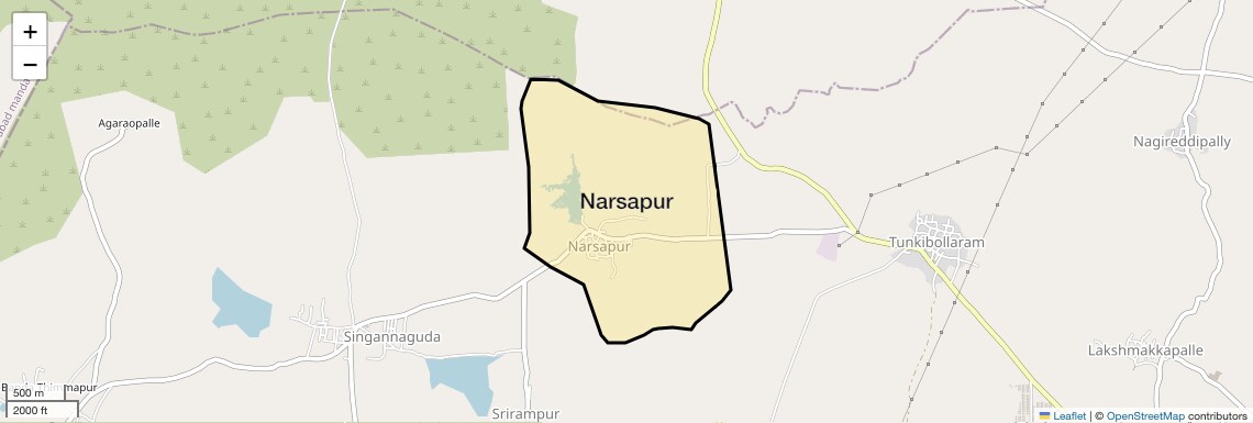 Location Map of Narsapur, Hyderabad
