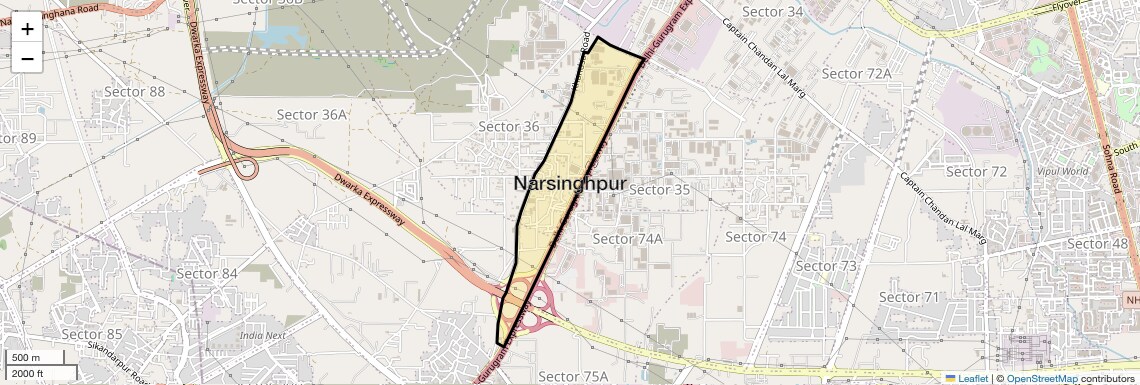 Location Map of Narsinghpur, Gurgaon