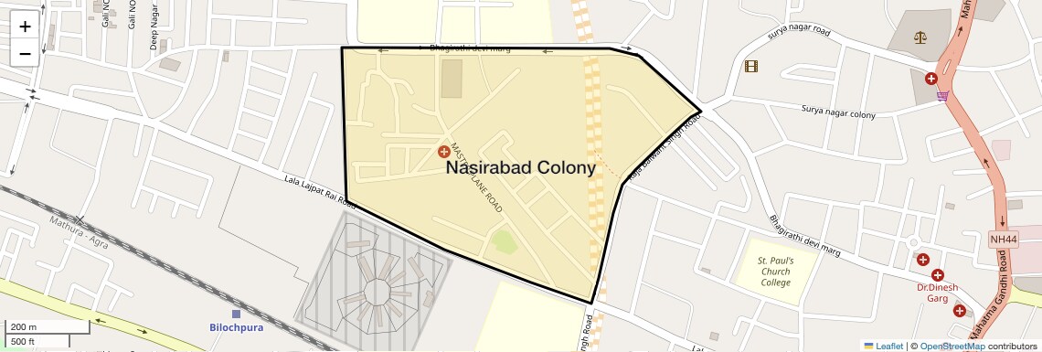 Location Map of Nasirabad Colony, Agra