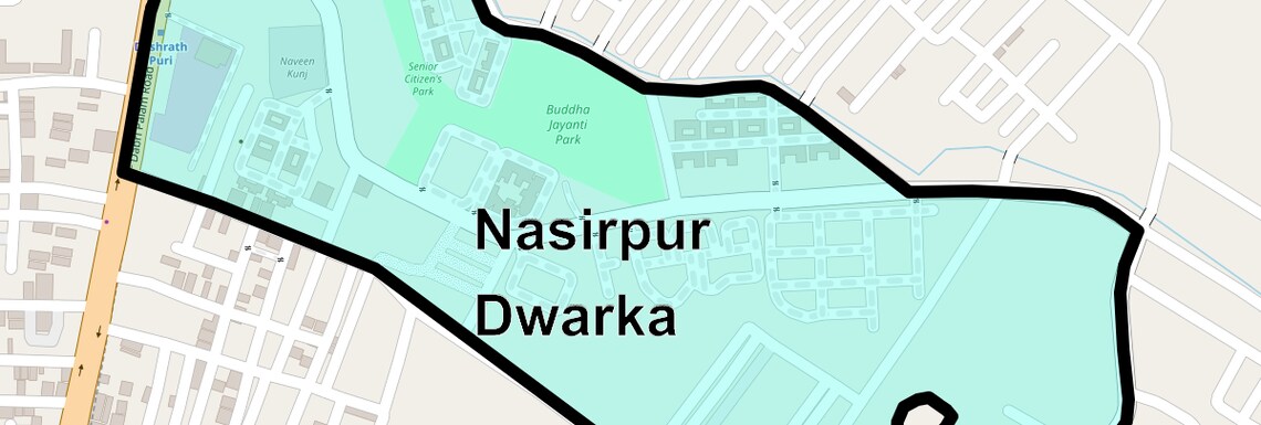 Location Map of Nasirpur Dwarka, Delhi