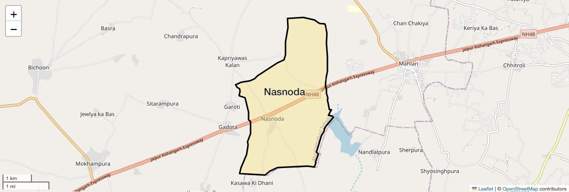 Location Map of Nasnoda, Jaipur
