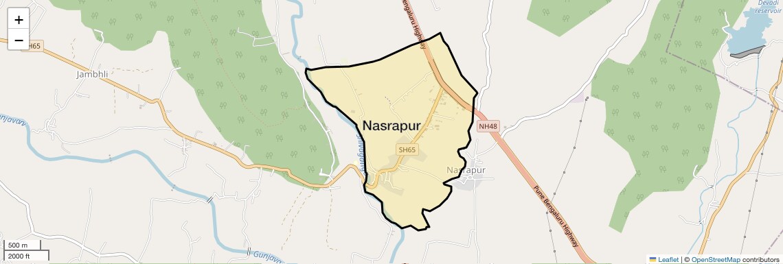 Location Map of Nasrapur, Pune