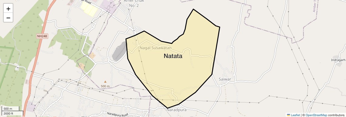 Location Map of Natata, Jaipur