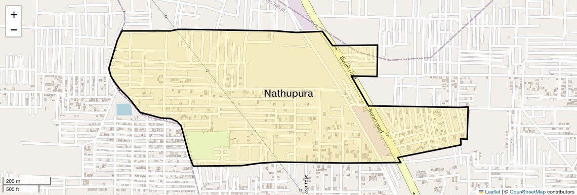 Location Map of Nathupura, Delhi