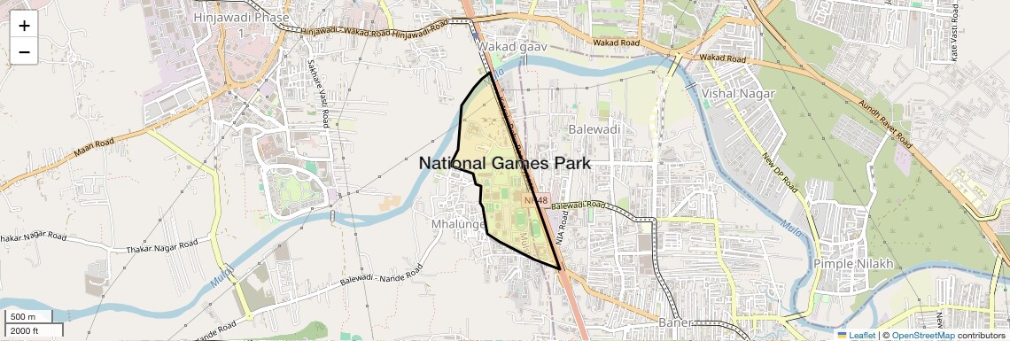 Location Map of National Games Park, Pune