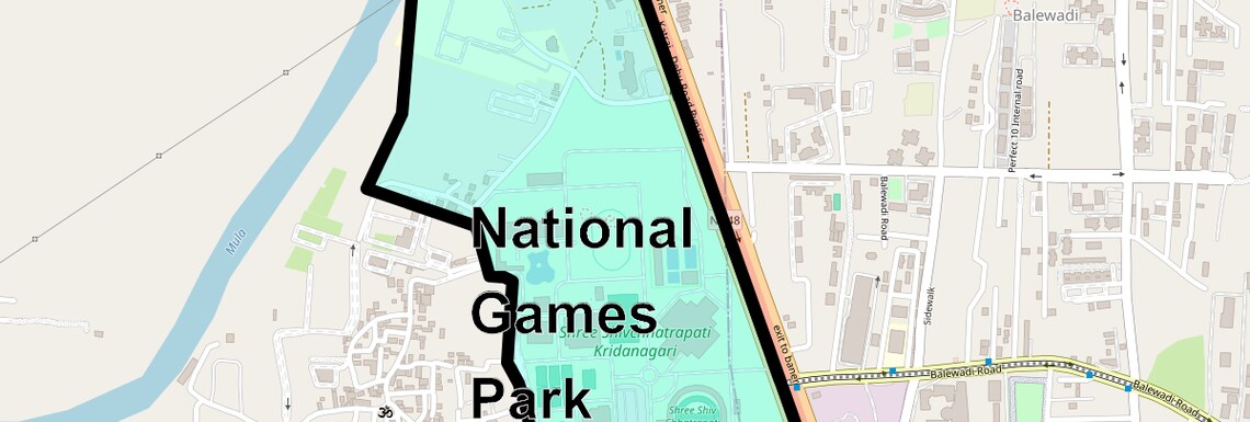 Location Map of National Games Park, Pune
