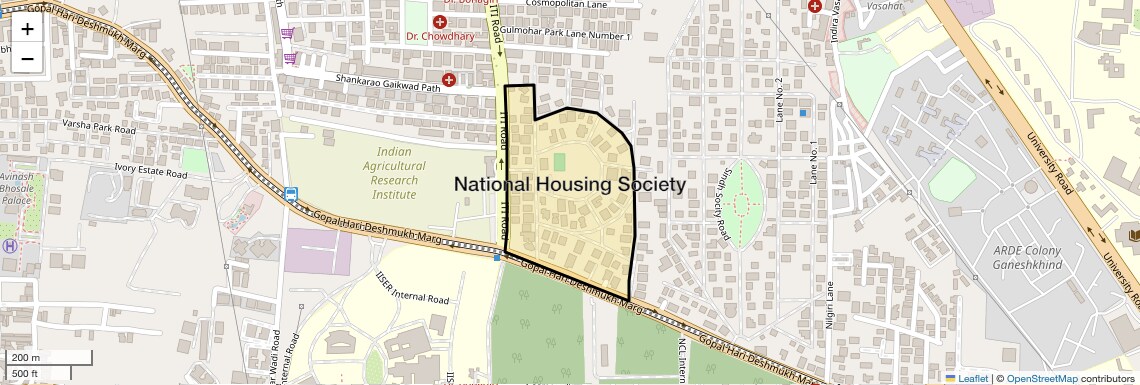 Location Map of National Housing Society, Pune