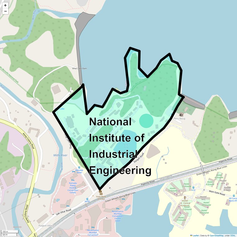 Location Map of National Institute Of Industrial Engineering