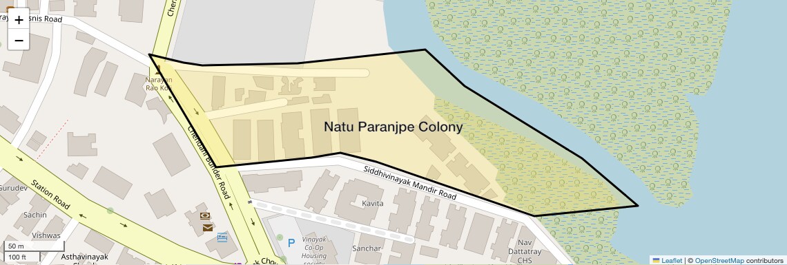 Location Map of Natu Paranjpe Colony, Thane