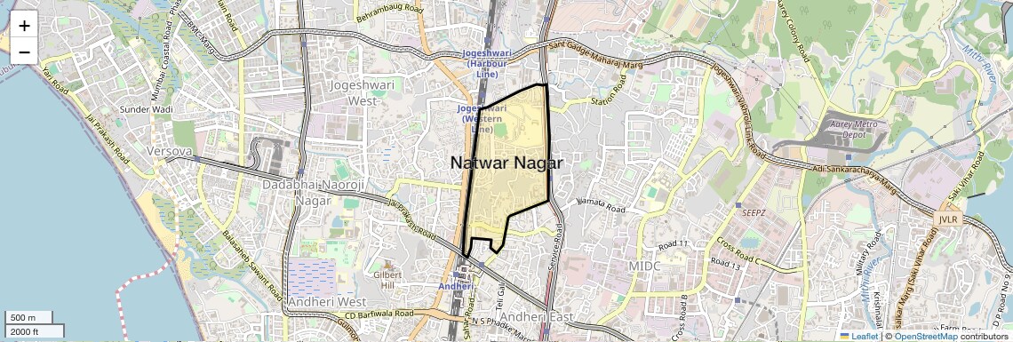 Location Map of Natwar Nagar, Mumbai