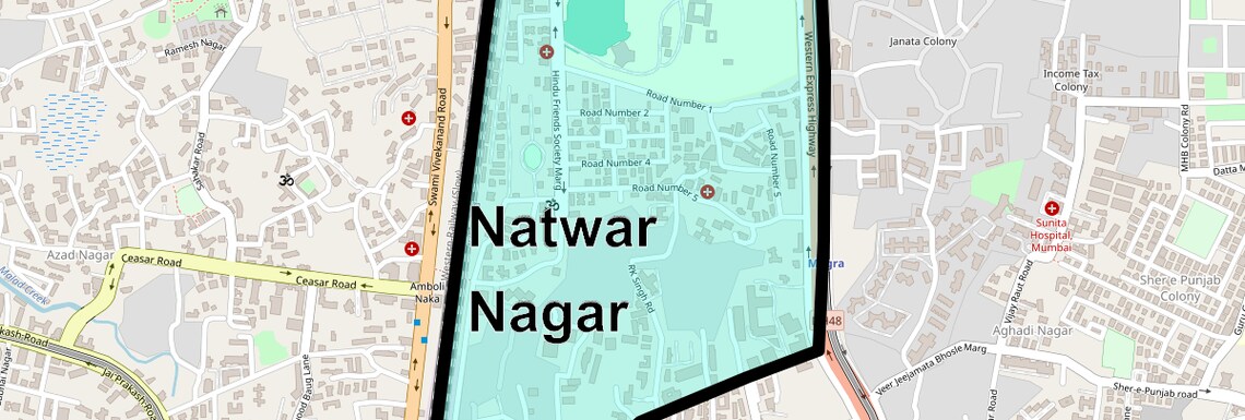 Location Map of Natwar Nagar, Mumbai