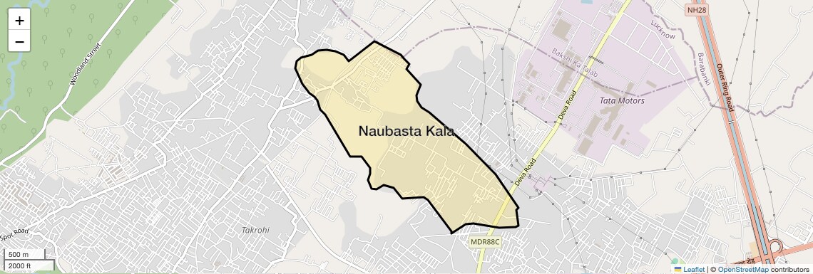 Location Map of Naubasta Kala, Lucknow