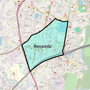 Location Map of Naupada, Thane