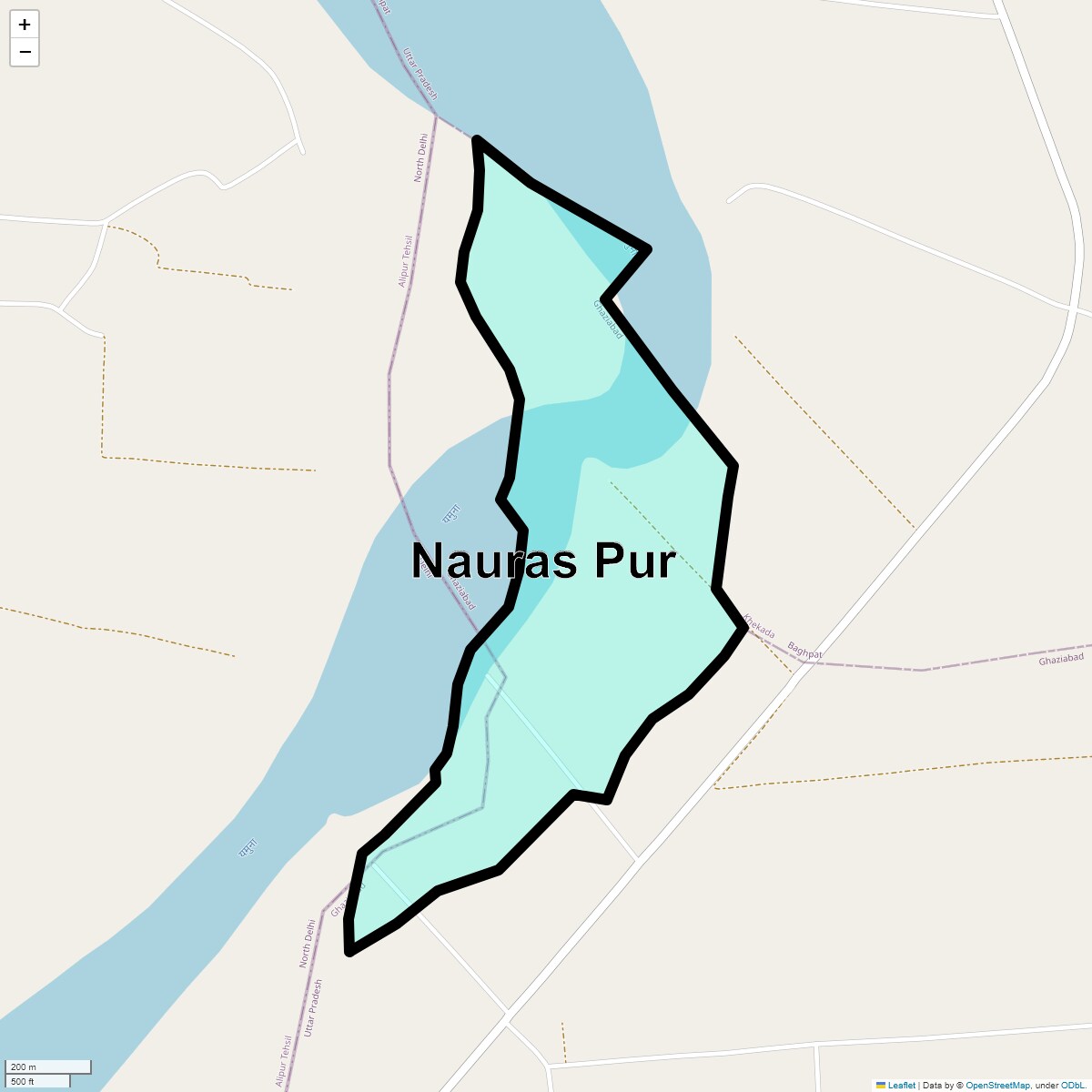 Location Map of Nauras Pur, Ghaziabad