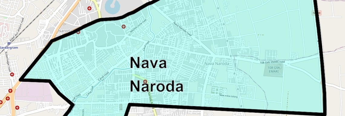 Location Map of Nava Naroda, Ahmedabad