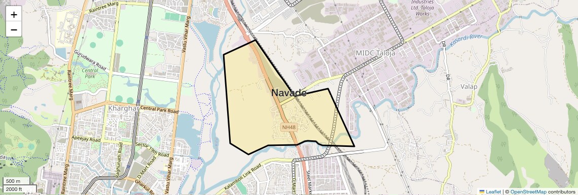 Location Map of Navade, Navi Mumbai