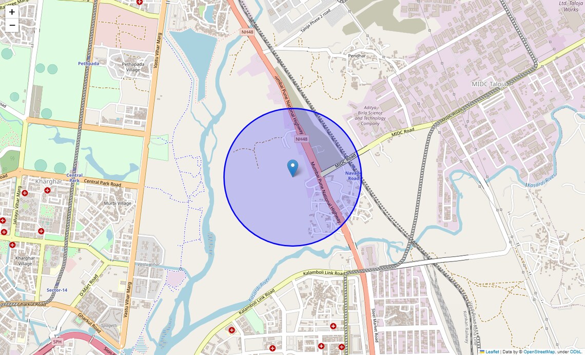 Location Map of Navade, Navi Mumbai