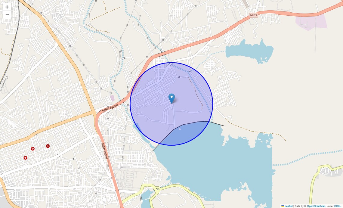 Location Map of Navagam, Rajkot