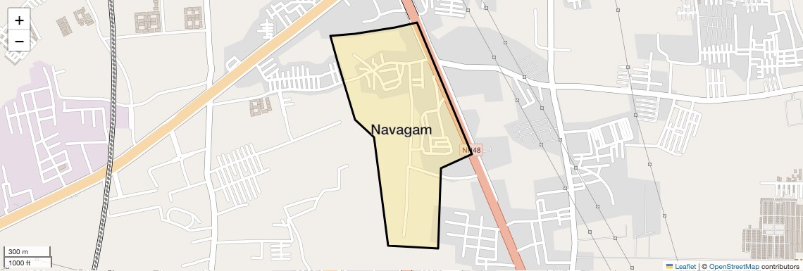 Location Map of Navagam, Surat