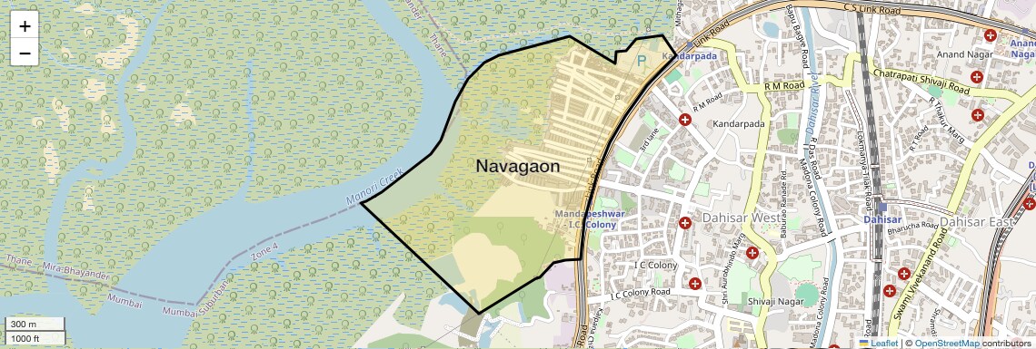 Location Map of Navagaon, Mumbai