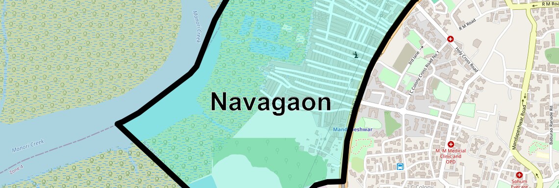 Location Map of Navagaon, Mumbai