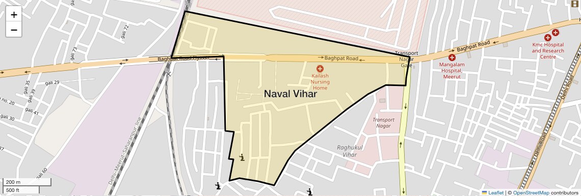 Location Map of Naval Vihar, Meerut