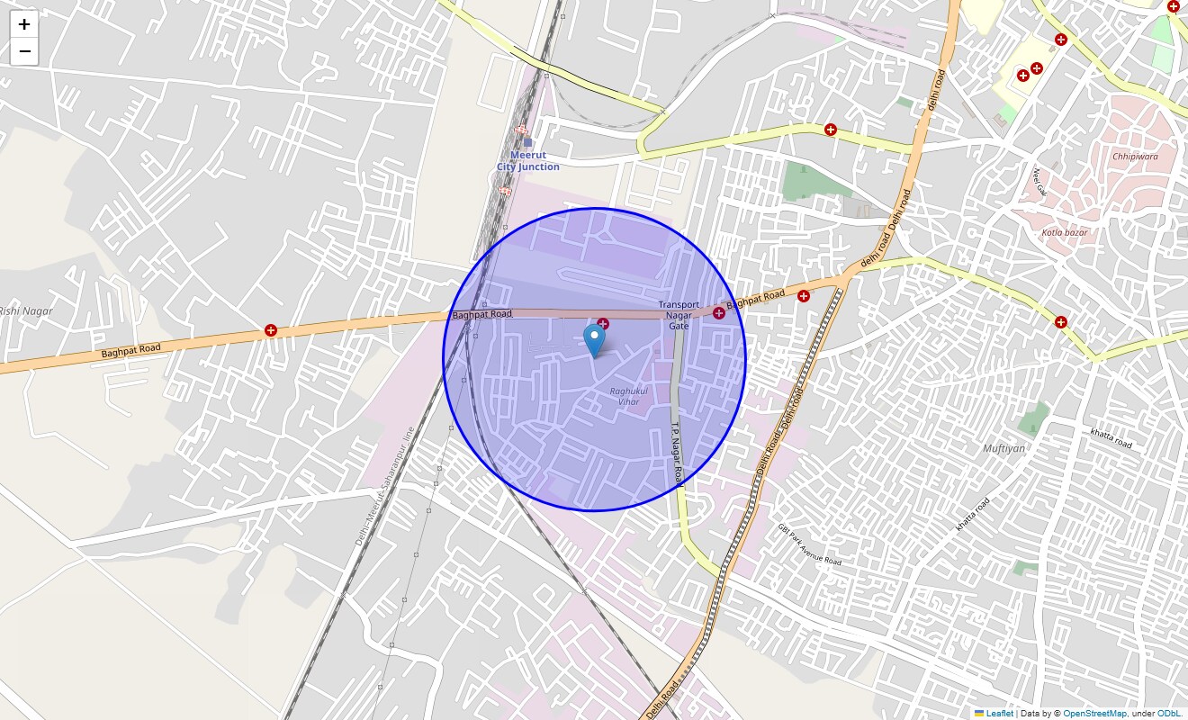 Location Map of Naval Vihar, Meerut