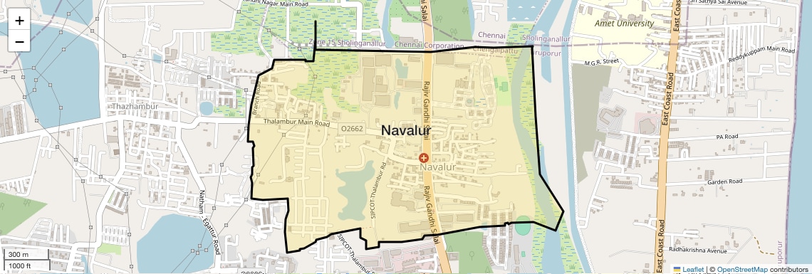 Location Map of Navalur, Chennai
