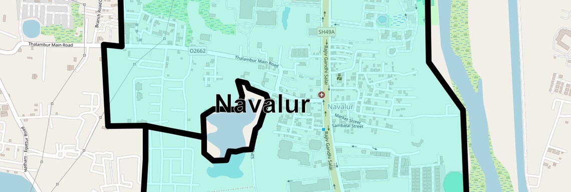 Location Map of Navalur, Chennai
