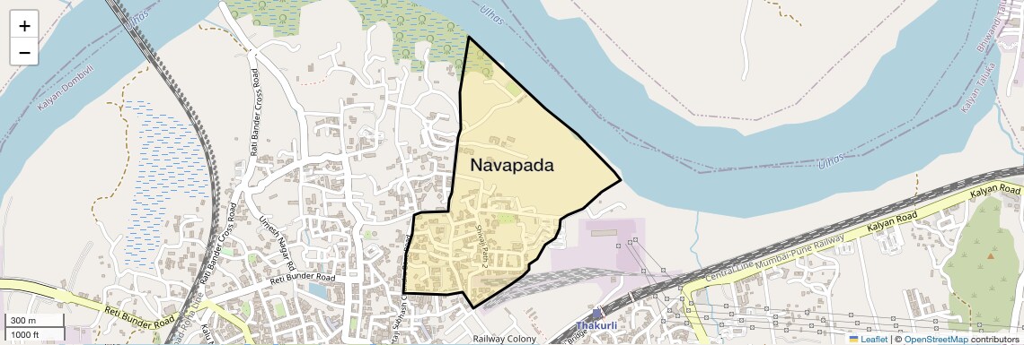 Location Map of Navapada, Thane