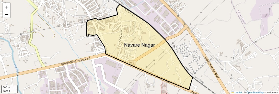 Location Map of Navare Nagar, Thane