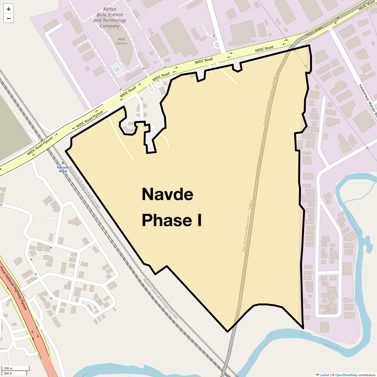 Location Map of Navde Phase I, Navi Mumbai