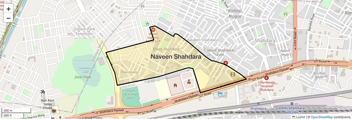 Location Map of Naveen Shahdara, Delhi