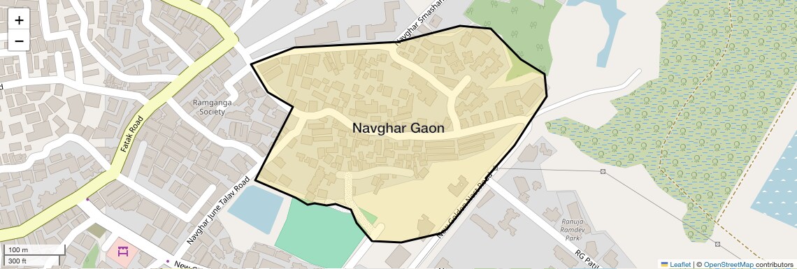 Location Map of Navghar Gaon, Thane