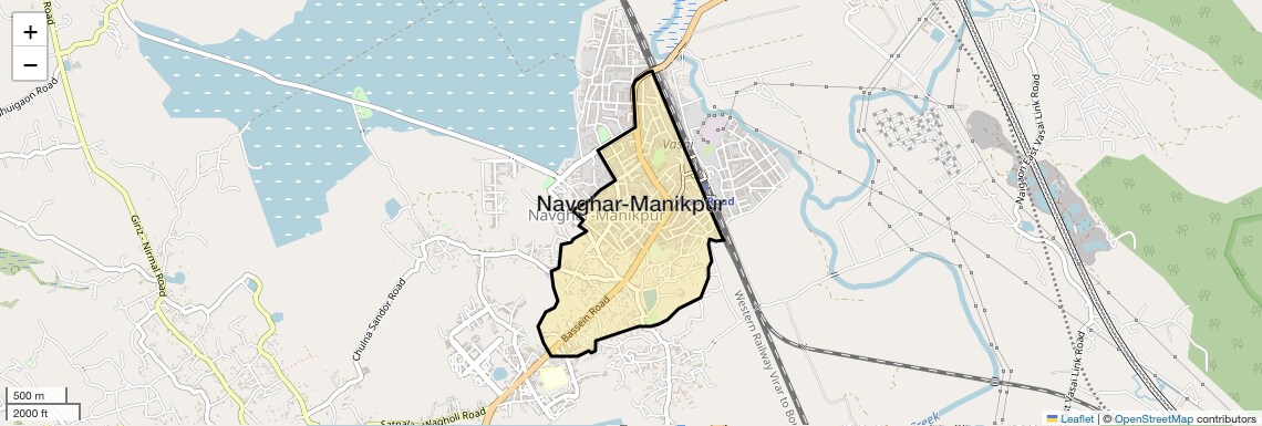 Location Map of Navghar-Manikpur, Palghar