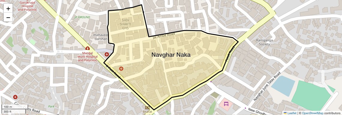 Location Map of Navghar Naka, Thane