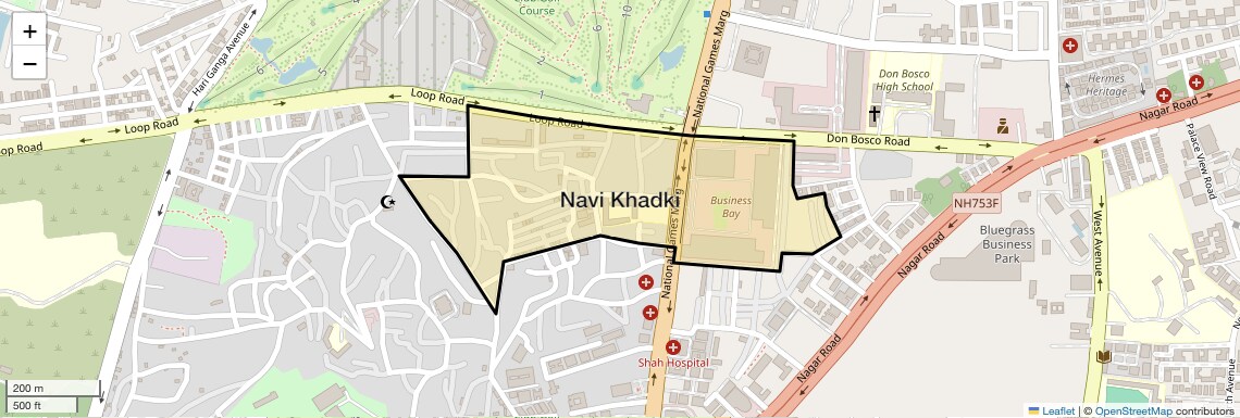Location Map of Navi Khadki, Pune