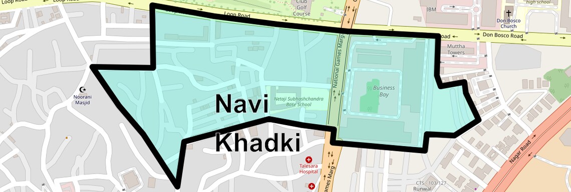 Location Map of Navi Khadki, Pune