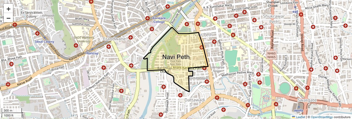 Location Map of Navi Peth, Pune